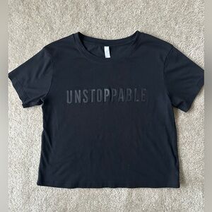 Athleta Unstoppable Black Cropped Short Sleeve Athletic T-Shirt XS